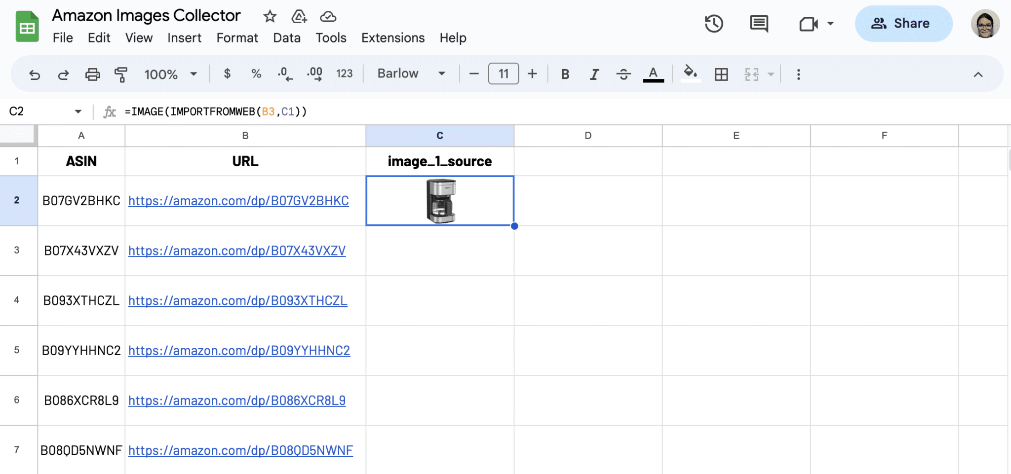 Add IMAGE function to unveil visuals