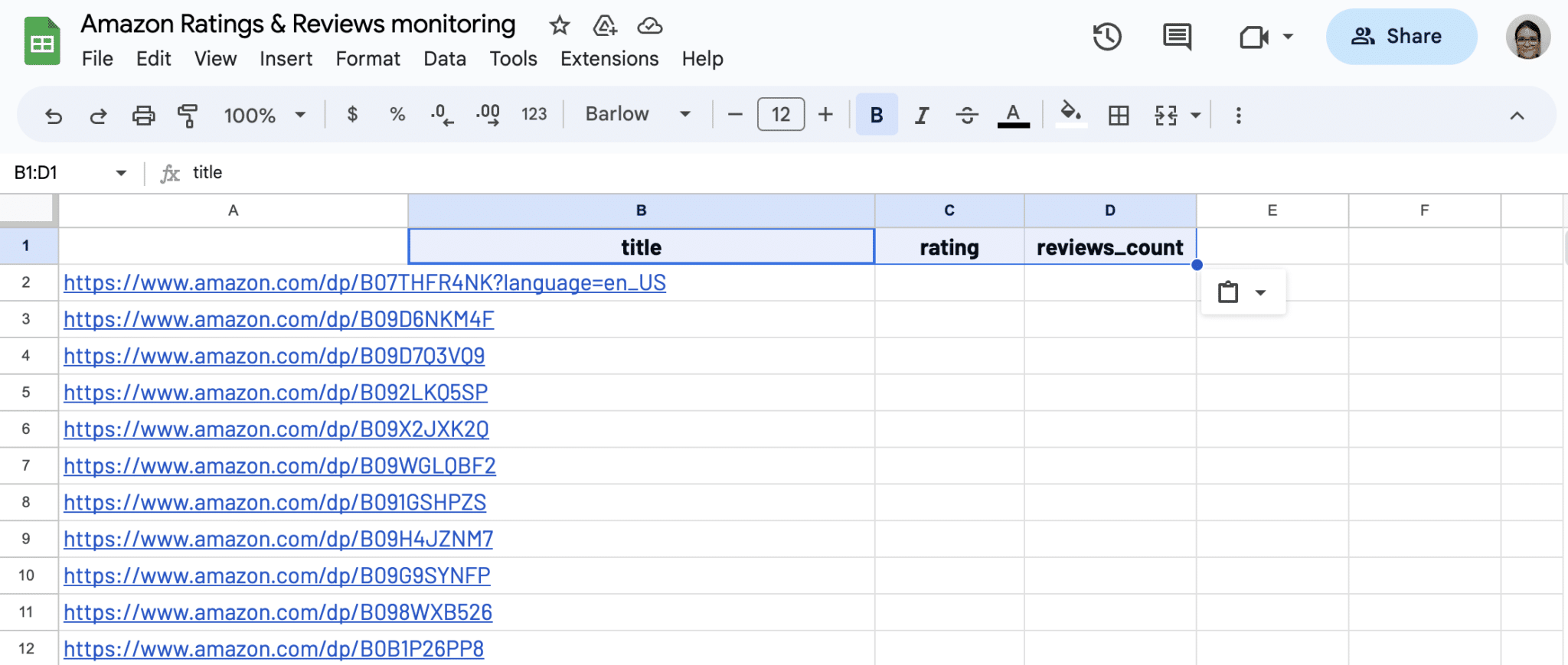 Input Amazon selectors