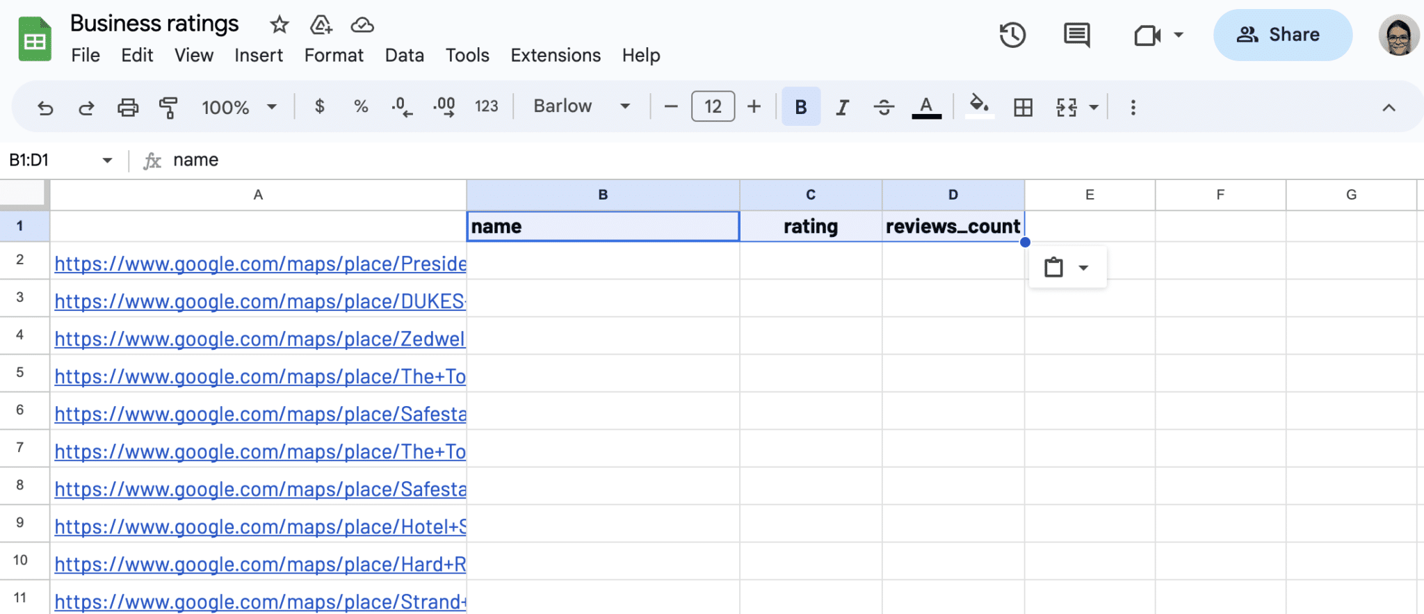 Input data selectors