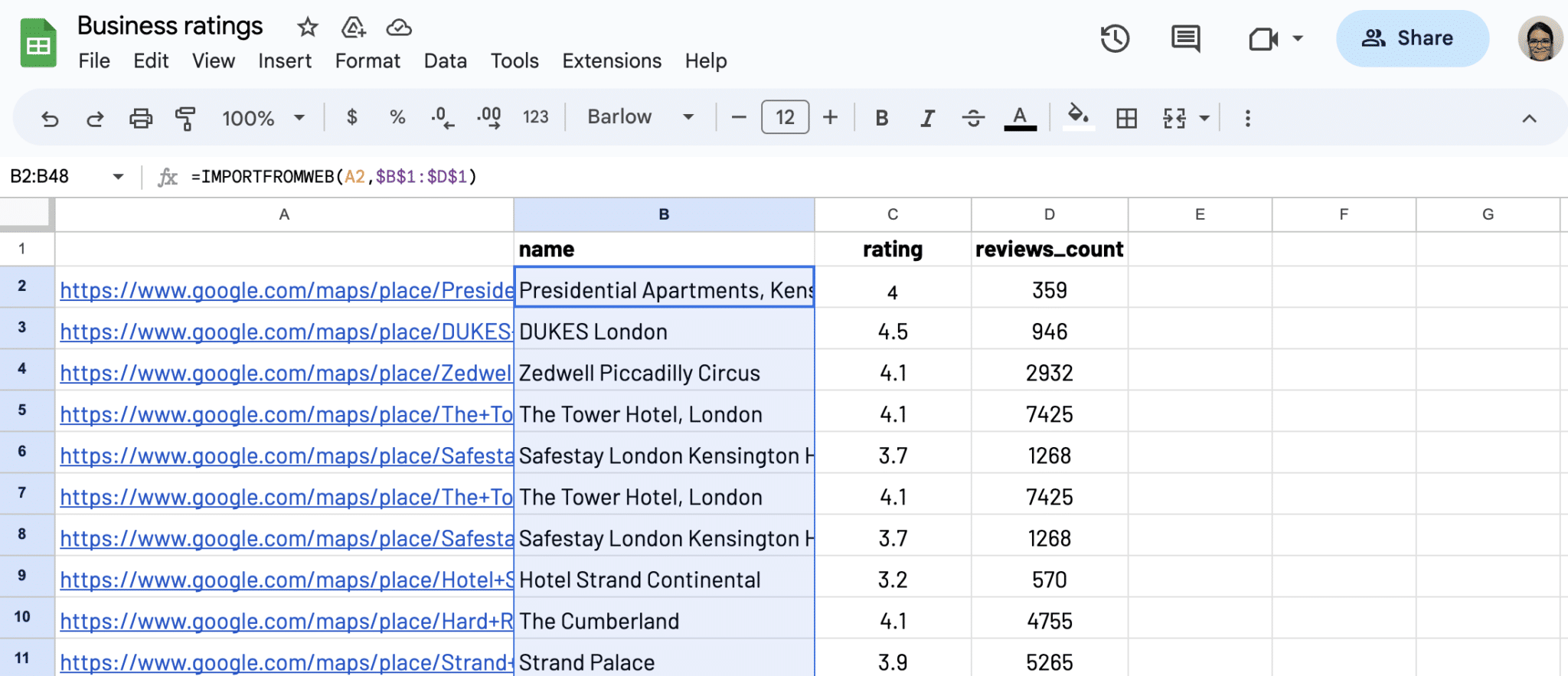 Drag down to copy formula
