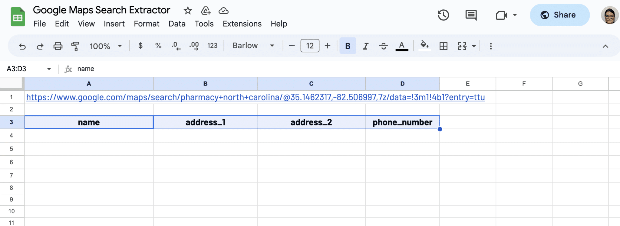 Input Google Maps selectors