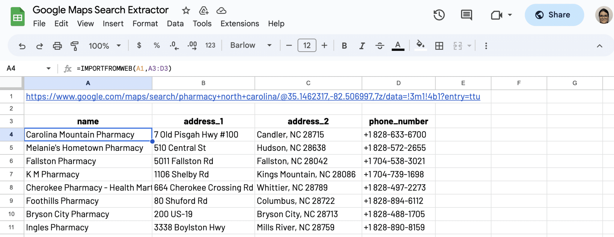 Write IMPORTFROMWEB() function