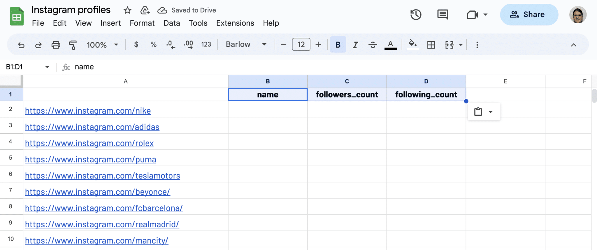 Input data selectors