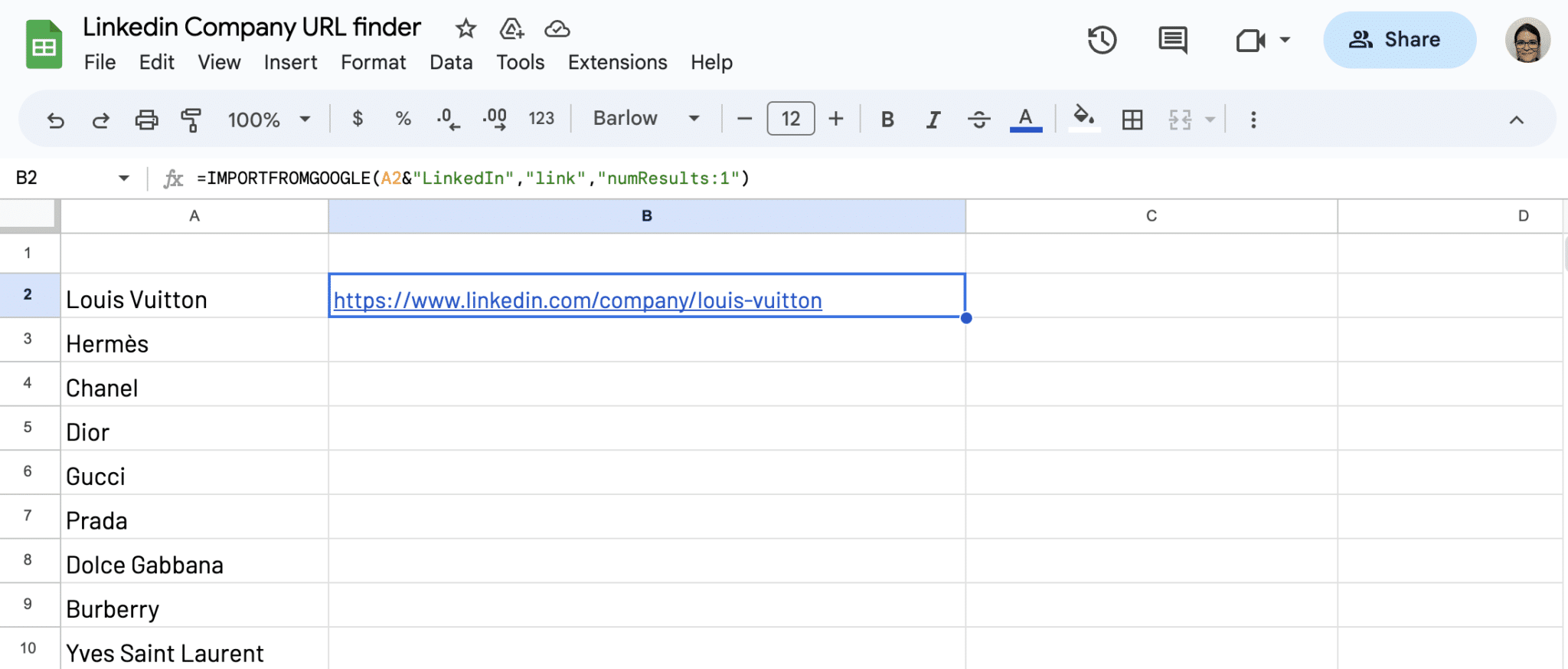 Write IMPORTFROMGOOGLE() function