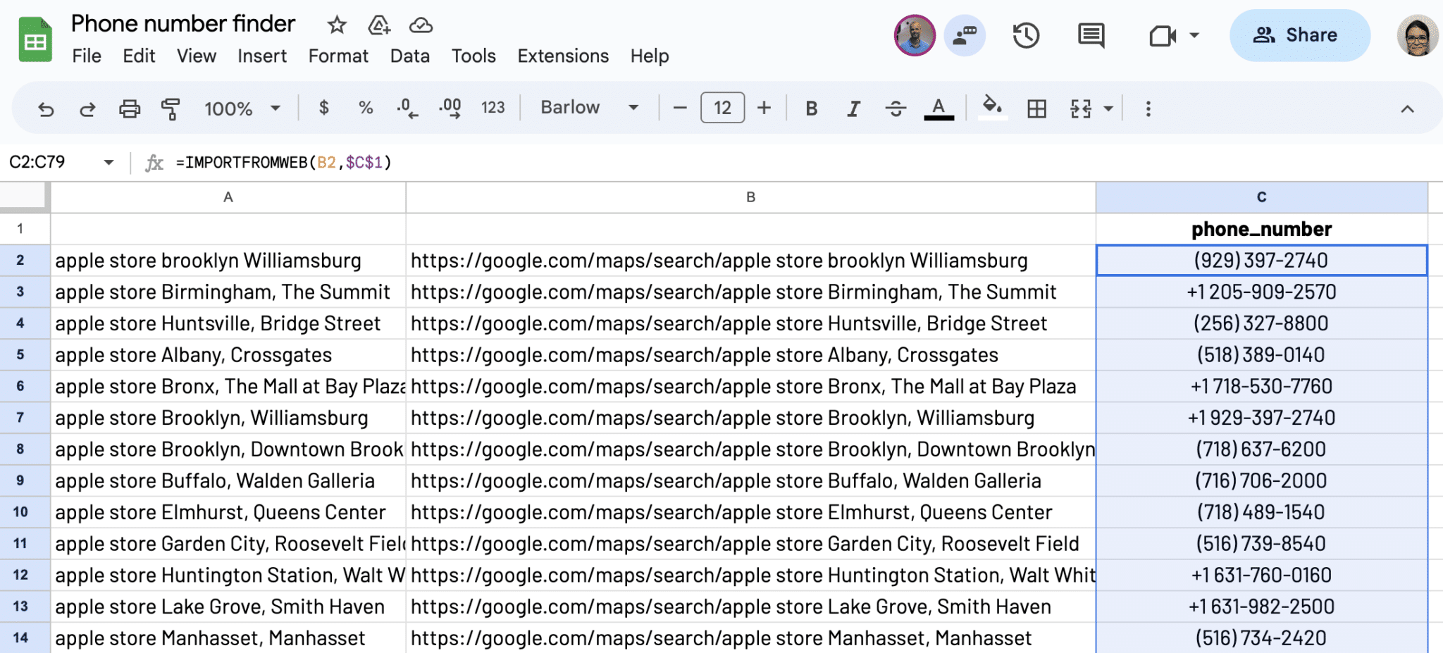 Drag down to copy formula