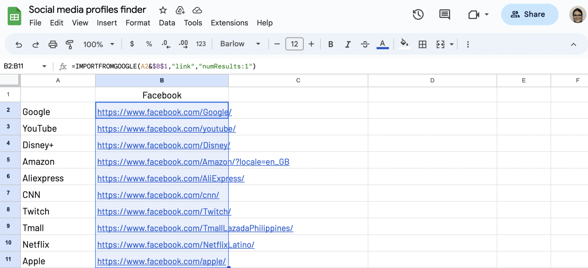 Drag down to copy formula