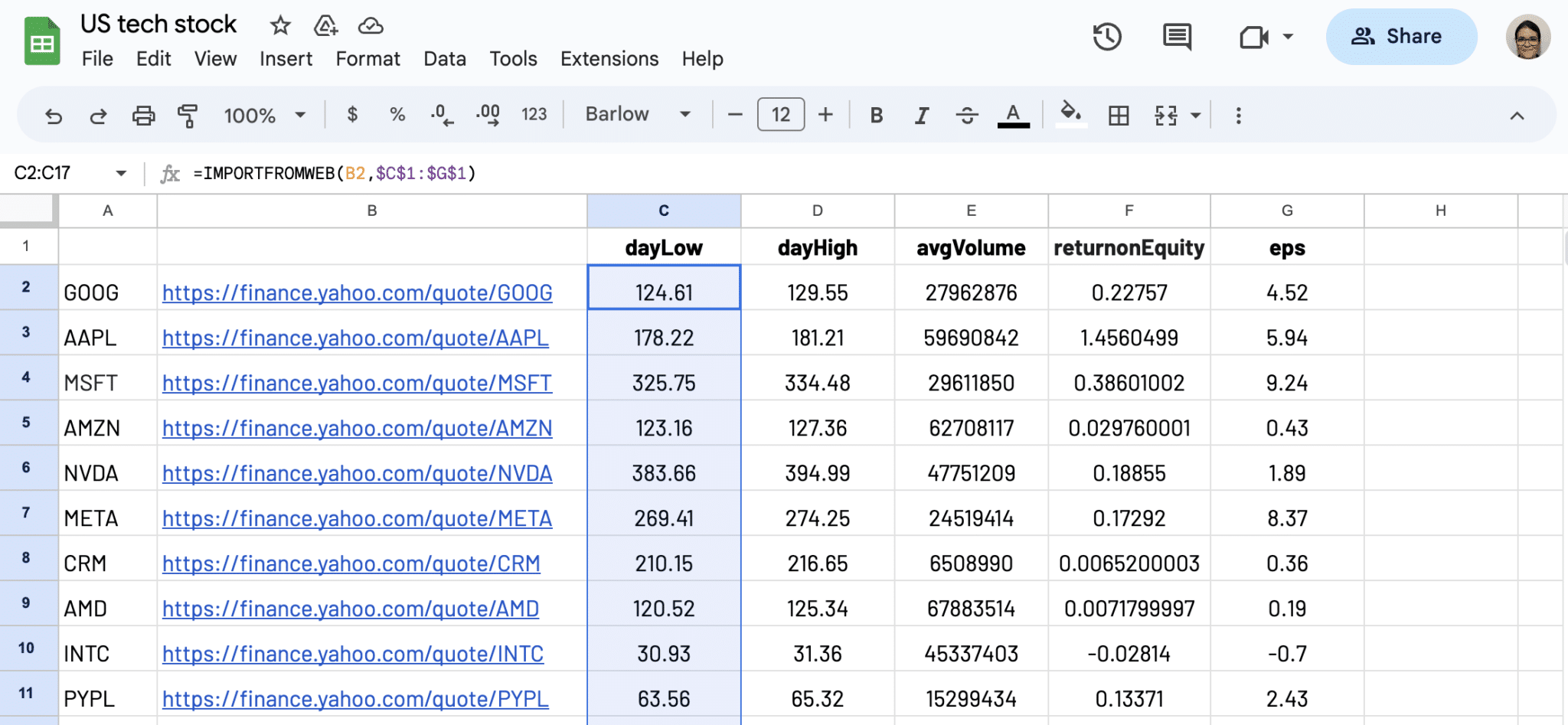 Drag down to copy formula