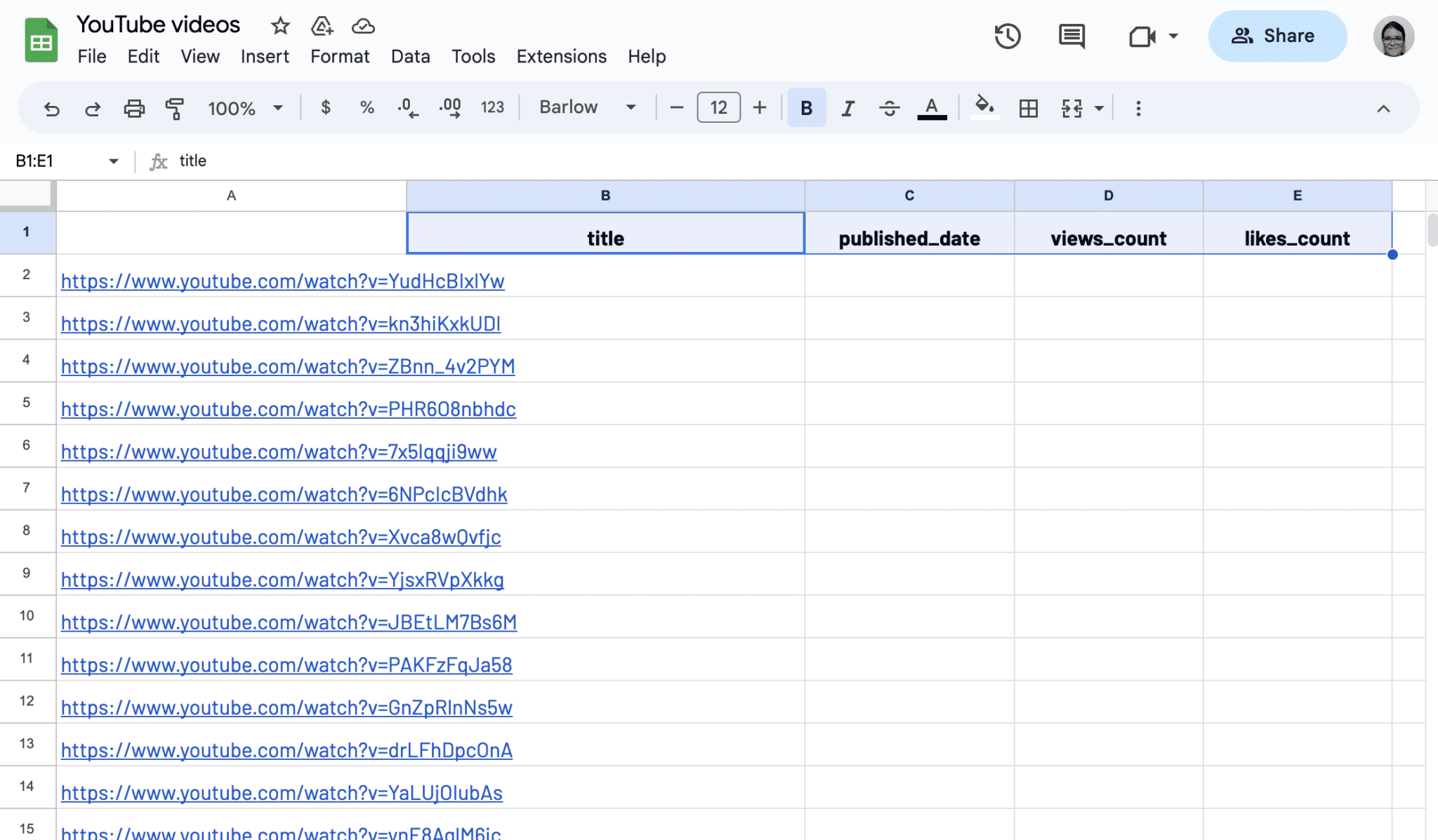 Input video data selectors